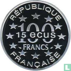 Frankrijk 100 francs / 15 écus 1993 (PROOF) "Arc de triomphe de l'Étoile" - Afbeelding 2