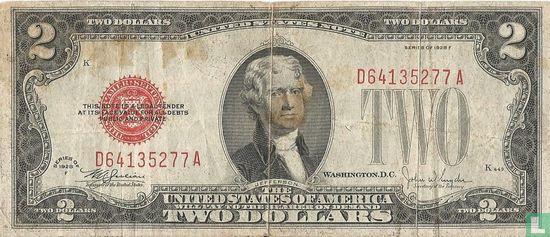 Verenigde Staten 2 dollar 1928 (United States Note, red seal) - Afbeelding 1