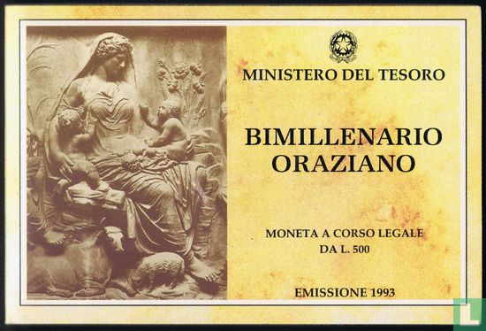 Italië 500 lire 1993 "2000th anniversary Death of Horatius" - Afbeelding 3