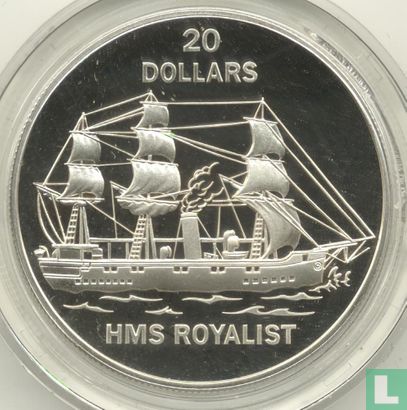 Tuvalu 20 dollars 1993 (PROOF) "HMS Royalist" - Afbeelding 2