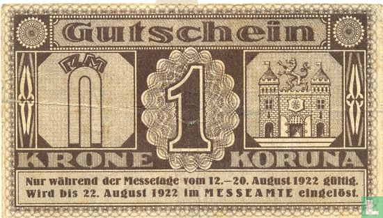 Reichenberger Messe 1 Krone 1922 - Bild 2