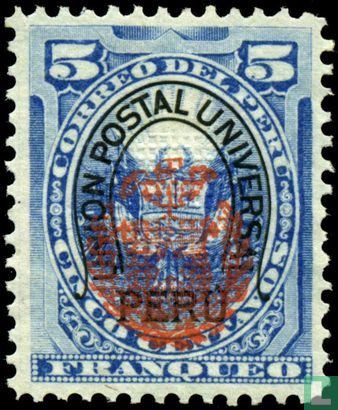 Overprint with Chilean coat of arms and UPU