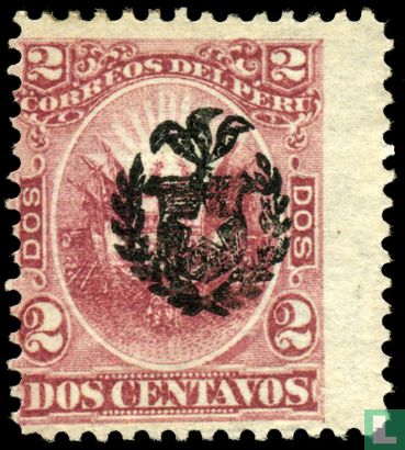 Overprint with Chilean coat of arms