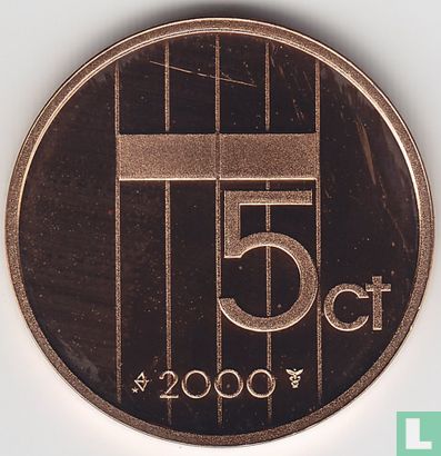 Netherlands 5 cents 2000 (PROOF - type 1) - Image 1