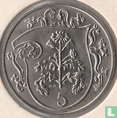Insel Man 5 Pence 1984 "Quincentenary of the College of Arms" - Bild 2