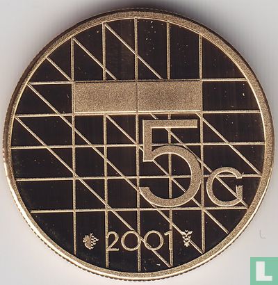Netherlands 5 gulden 2001 (PROOF) - Image 1