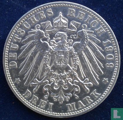 Saxe-Albertine 3 mark 1909 - Image 1