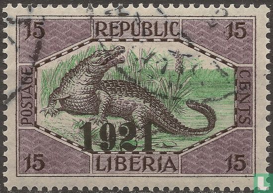 Crocodile with overprint