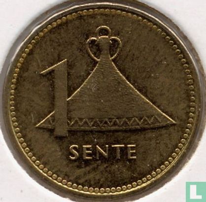 Lesotho 1 sente 1992 (acier recouvert de laiton) - Image 2