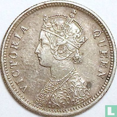 Inde britannique ¼ rupee 1862 (Calcutta)  - Image 2