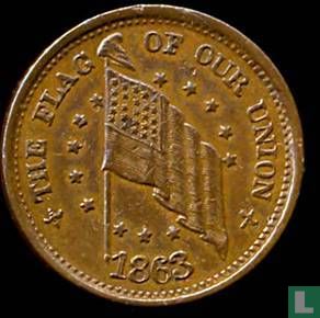 USA Civil War token - Flag & Liberty Cap 1863 - Image 1