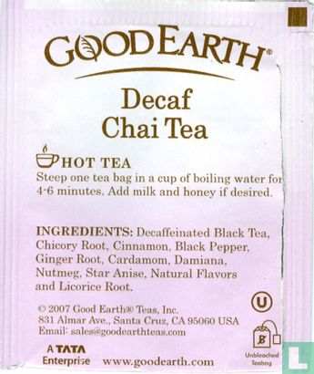 Decaf Chai Tea Black Tea & Spices  - Afbeelding 2