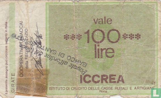 l'ICCREA Roma 100 Lira 1977 - Bild 2