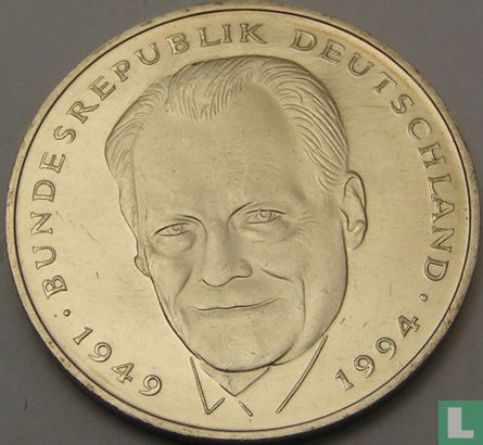Germany 2 mark 1999 (G - Willy Brandt) - Image 2