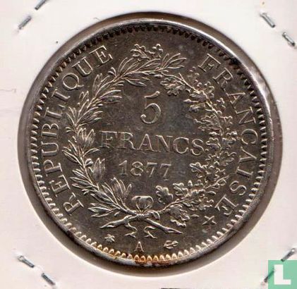 France 5 francs 1877 (A) - Image 1