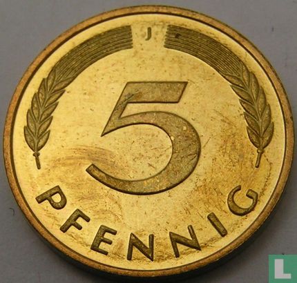 1999 Deutschland 5 Pfennig (J) - Bild 2