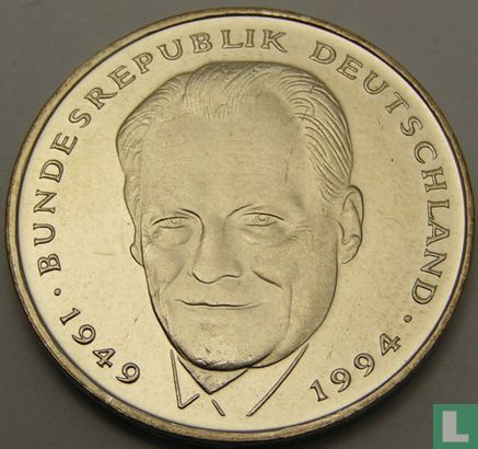 Duitsland 2 mark 2001 (F - Willy Brandt) - Afbeelding 2