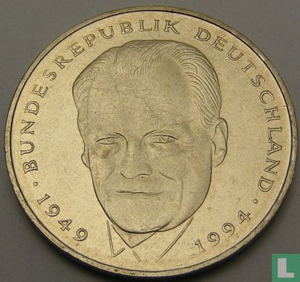 Duitsland 2 mark 2001 (G - Willy Brandt) - Afbeelding 2