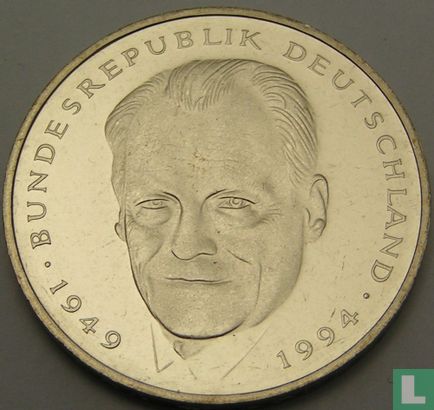 Germany 2 mark 2001 (A - Willy Brandt) - Image 2