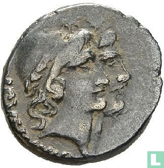 Romeinse Republiek. Mn. Cordius Rufus, AR Denarius Rome 46 v.C. - Afbeelding 1