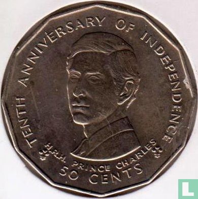 Fidji 50 cents 1980 "10th Anniversary of Independence" - Image 2