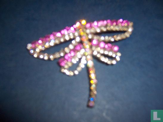 Oude strass broche vlinder - Image 2