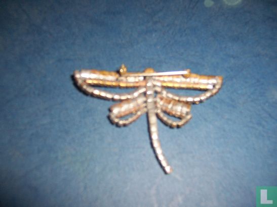 Oude strass broche vlinder - Image 3