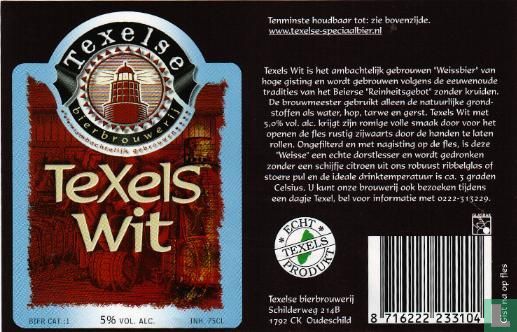 Texels Wit  tekst logo glasbak