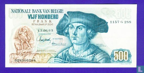 Belgium 500 Francs 1963