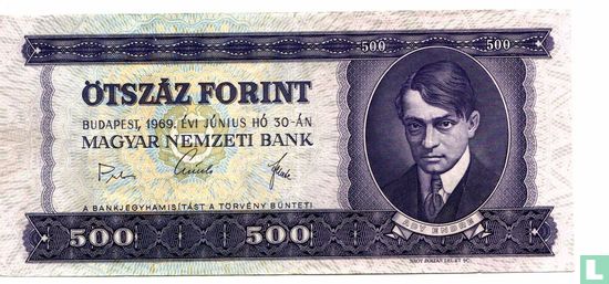 Hongrie 500 Forint 1969 - Image 1