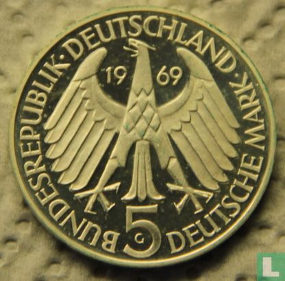 Deutschland 5 Mark 1969 (PP) "150th anniversary Birth of Theodor Fontane" - Bild 1