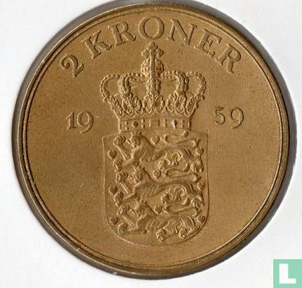 Denemarken 2 kroner 1959 - Afbeelding 1
