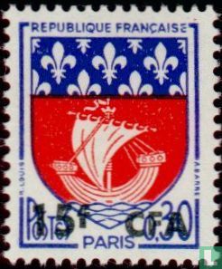 Coat of arms of Paris, with overprint
