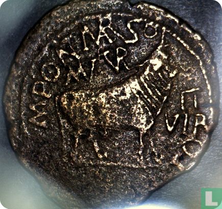 Romeinse Rijk, AE As, Tiberius, Turasio, Hispania, 14-37 n. Chr. - Afbeelding 2