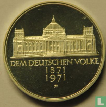 Allemagne 5 mark 1971 (BE) "100th anniversary Founding of the Second German Empire" - Image 2