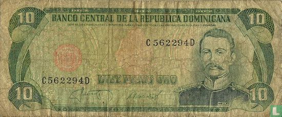 Dominicaanse Republiek 10 Pesos Oro 1987 - Afbeelding 1