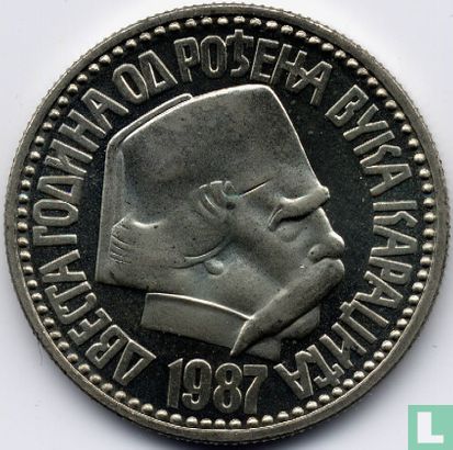 Joegoslavië 100 dinara 1987 (PROOF) "200th Anniversary of the birth of Vuk Karadzic" - Afbeelding 1