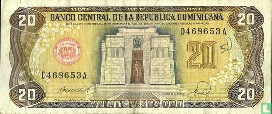 République Dominicaine 20 Pesos Oro 1988 - Image 1