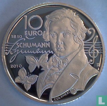 Saint-Marin 10 euro 2010 (BE) "200th anniversary of the birth of Robert Schumann" - Image 1