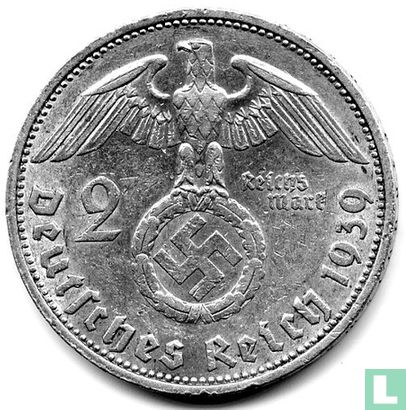 Empire allemand 2 reichsmark 1939 (E) - Image 1