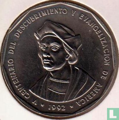 Dominikanische Republik 1 Peso 1992 "500th anniversary Discovery and evangelization of America" - Bild 1