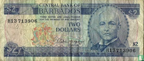 Barbade 2 Dollars ND (1993) - Image 1