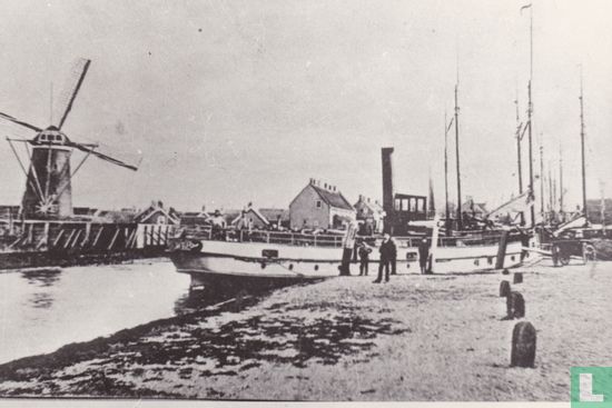 Pernis Korenmolen de Zwaan en Stoomboot - Afbeelding 1