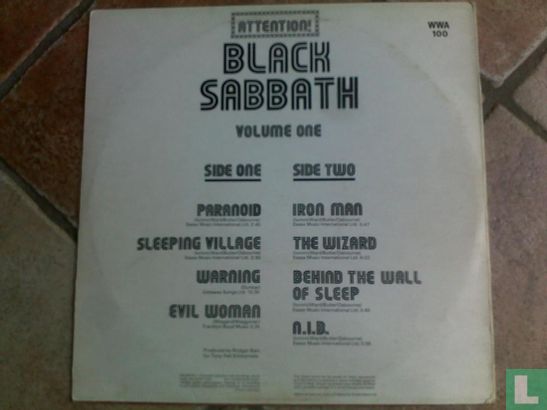 Attention Black Sabbath Volume One - Afbeelding 2