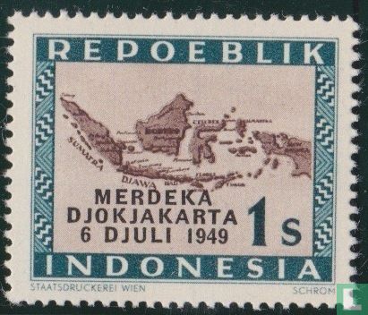 Kaart van Indonesië met opdruk