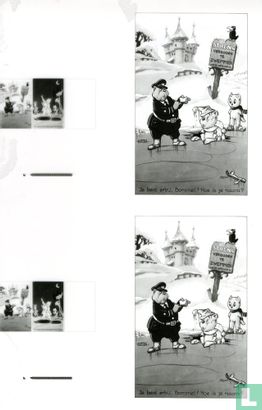 Lijnfilm uit drukkerij voor drukken afbeeldingen van Niemeijer kleurplaten van Tom Poes en Heer Bommel 