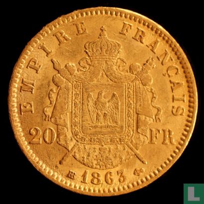 Frankrijk 20 francs 1863 (BB) - Afbeelding 1