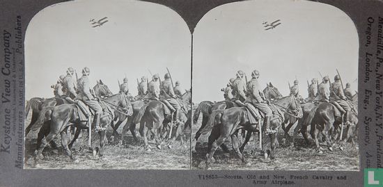 Scouts, old and new, French cavalry and army airplane - Image 1