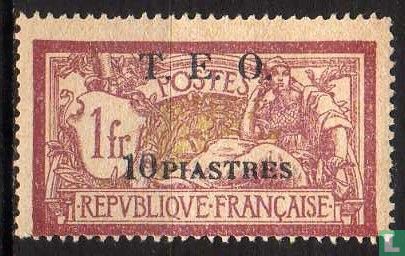 Aufdruck TEO auf französischen Briefmarken