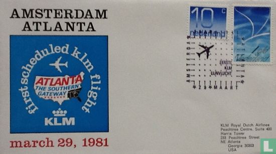 Eerste KLM vlucht Amsterdam - Atlanta